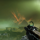 A Guardian looks out at the shattered black pyramid on Savathun's Throne World.
